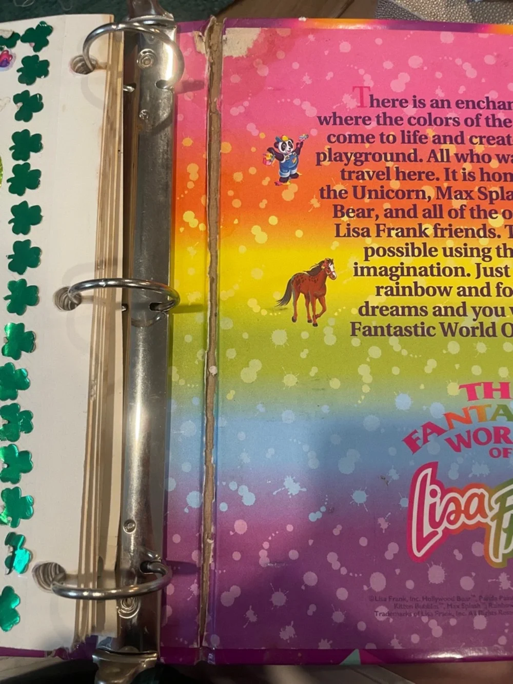 Lisa Frank Max Roary & Puffins My Sticker Collection 3 ring binder